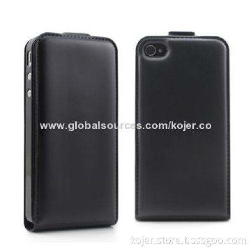 Cases for iPhone 4/4S with Flip Design and Electronic Embossed Fake Line
